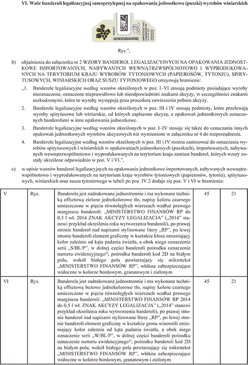 Rozporządzenie Ministra Finansów z dnia 12.08.2014 r. zmieniające rozporządzenie w sprawie oznaczania wyrobów akcyzowych znakami akcyzy - str. 4