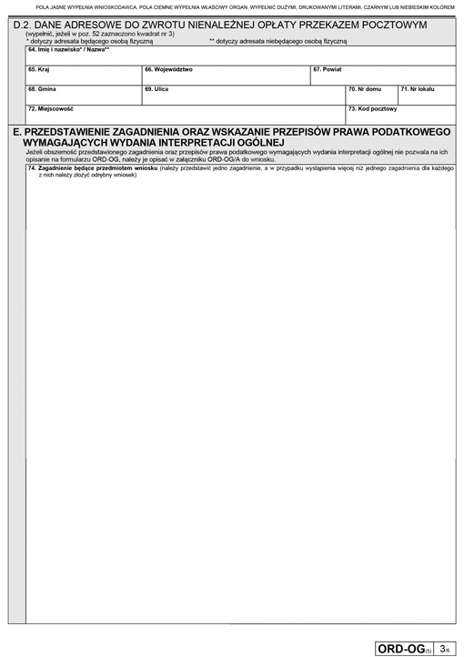 ORD-OG Wniosek o wydanie interpretacji ogólnej