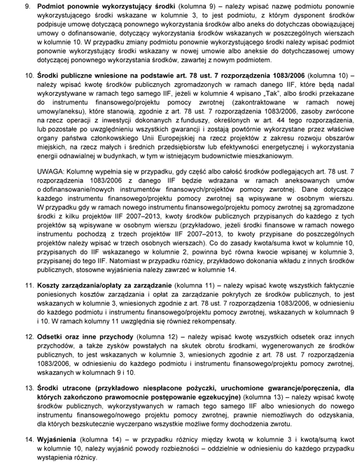 Sprawozdanie z wykorzystania środków z instrumentów inżynierii finansowej, o których mowa w art. 3b pkt 1 ustawy z dnia 6 grudnia 2006 r. o zasadach prowadzenia polityki rozwoju