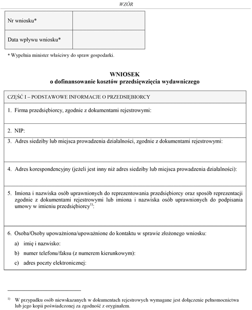 Wniosek o dofinansowanie kosztów przedsięwzięcia wydawniczego