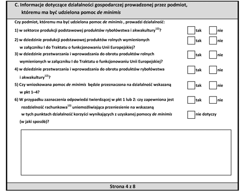 Formularz informacji przedstawianych przy ubieganiu się o pomoc de minimis przez przedsiębiorcę wykonującego usługę świadczoną w ogólnym interesie gospodarczym