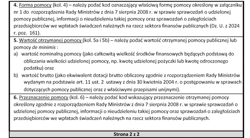 Formularz informacji przedstawianych przy ubieganiu się o pomoc de minimis przez przedsiębiorcę wykonującego usługę świadczoną w ogólnym interesie gospodarczym